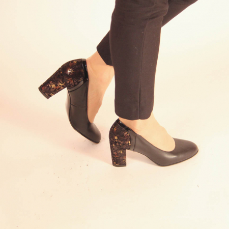 Pantofi dama din piele naturala neagra MSPD57019-20 [0]