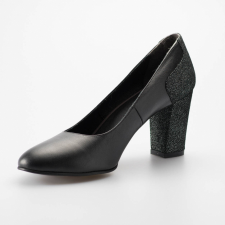 Pantofi dama din piele naturala neagra MSPD57818-19 [0]