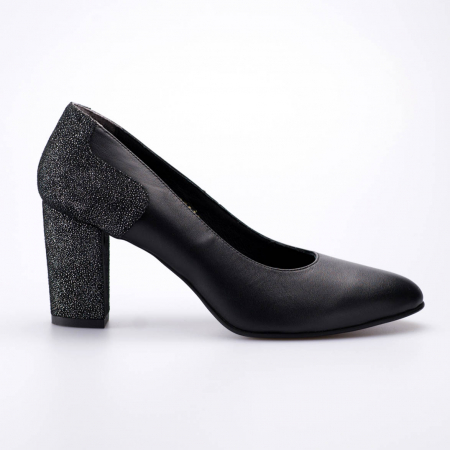 Pantofi dama din piele naturala neagra MSPD57818-19 [1]