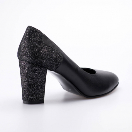Pantofi dama din piele naturala neagra MSPD57818-19 [2]