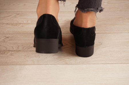 Pantofi dama din piele naturala neagra MSPD58120-21 [4]