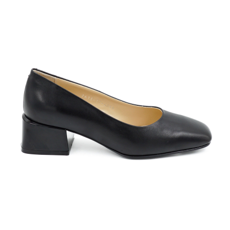 Pantofi dama - Pantofi dama din piele naturala neagra cu varf patrat si toc mic gros de 4 cm 4069-5-26