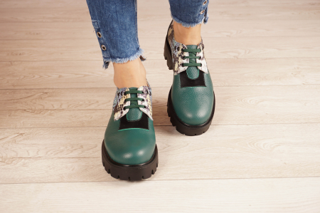 Pantofi dama din piele naturala verde MSPD60020-21 [3]