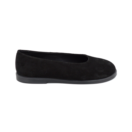 Pantofi dama - Pantofi dama tip barrefoot din piele naturala intoarsa neagra cu varf rotund si talpa de 1 cm 54825-3-25
