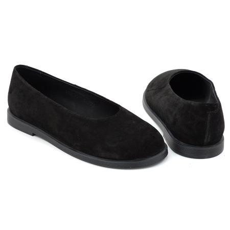 Pantofi dama tip barrefoot din piele naturala intoarsa neagra cu varf rotund si talpa de 1 cm 54825-3-25 [3]