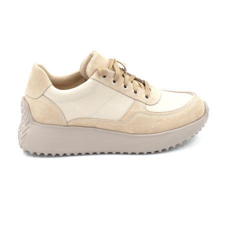 Pantofi casual & sport dama - Pantofi dama tip adidas din piele naturala cu varf rotund si talpa de 3 cm 52424-24