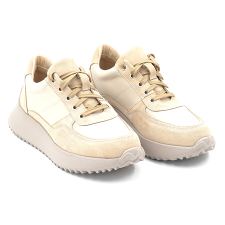 Pantofi dama tip adidas din piele naturala cu varf rotund si talpa de 3 cm 52424-24 [2]