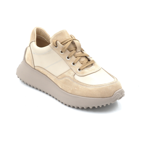 Pantofi dama tip adidas din piele naturala cu varf rotund si talpa de 3 cm 52424-24 [1]