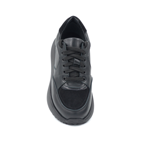 Pantofi dama tip adidas din piele naturala cu varf rotund si talpa de 3 cm 52524-24 [5]