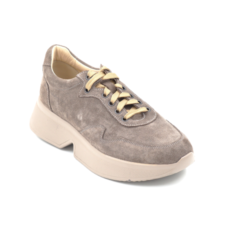 Pantofi dama tip adidas din piele naturala cu varf rotund si talpa de 3 cm 52724-24 [1]