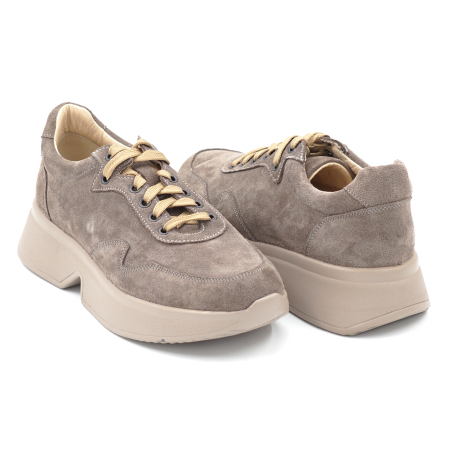 Pantofi dama tip adidas din piele naturala cu varf rotund si talpa de 3 cm 52724-24 [3]