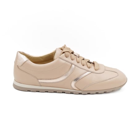 Pantofi dama - Pantofi dama tip adidas din piele naturala nude roze si aurie, cu varf rotund si talpa de 1 cm 50926-2-26