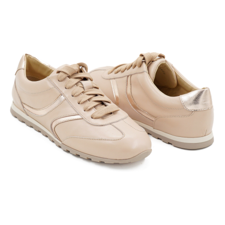 Pantofi dama tip adidas din piele naturala nude roze si aurie, cu varf rotund si talpa de 1 cm 50926-2-26 [3]