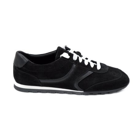 Pantofi casual & sport dama - Pantofi dama tip adidas din piele naturala intoarsa neagra, cu varf rotund si talpa de 1 cm 50926-1-26