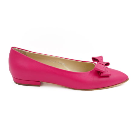 Pantofi elegant & office dama - Pantofi dama tip balerini din piele naturala fucsia, cu varf ascutit stiletto si toc de 1 cm 63420-26