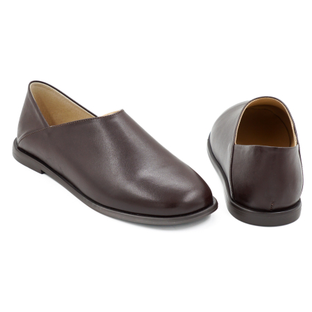 Pantofi dama tip barefoot din piele naturala box maro ciocolata cu varf rotund si talpa de 1 cm 50826-2-26 [4]