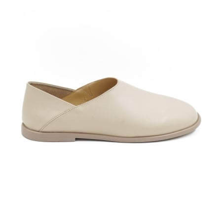 Pantofi dama - Pantofi dama tip barefoot din piele naturala box bej cu varf rotund si talpa de 1 cm 50826-26
