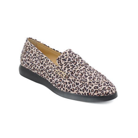 Pantofi dama tip loafers din piele naturala cu imprimeu leopard, cu varf rotund si talpa de 2 cm 51526-26 [1]