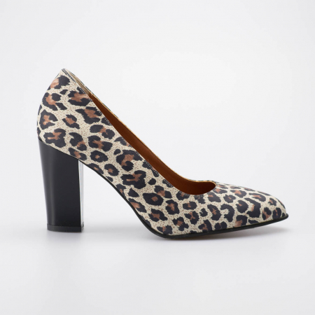 Pantofi dama din piele naturala cu imprimeu leopard MSPD190-15-19 [0]