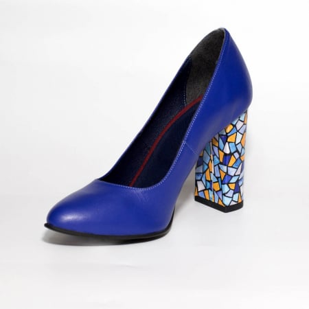 Pantofi dama din piele naturala albastra MSPD190-26-19 [2]