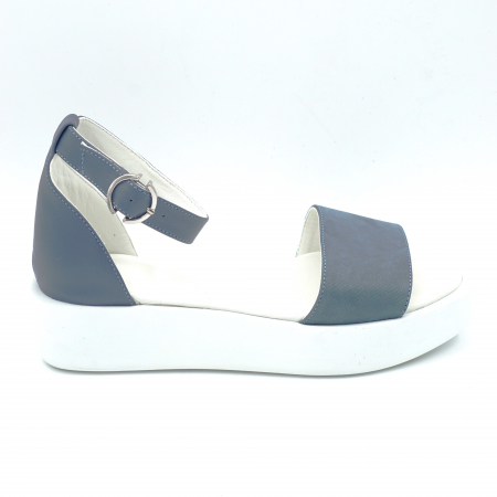 Sandale damă - Sandale dama din piele naturala albastru bleu cu varf rotund si talpa inalta 5 cm 4721-24