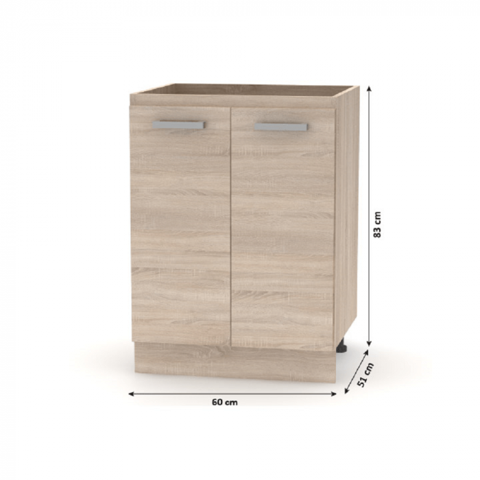 Cabinet inferior 60 2DV, stejar sonoma, NOVA PLUS NOPL-057-0S [2]
