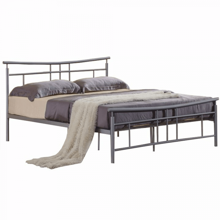 Cadru pat cu somieră, metal argintiu, 180x200, DORADO [1]