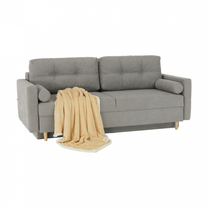 Canapea extensibilă, material textil gri, AURELIA [3]