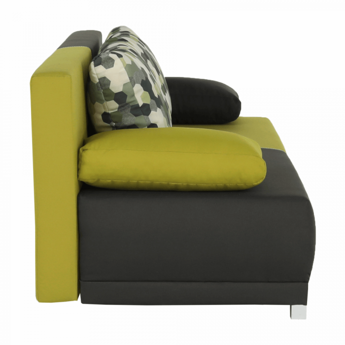 Canapea extensibilă,  gri/verde/perne cu model, SPIKER [22]