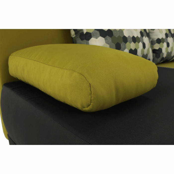 Canapea extensibilă,  gri/verde/perne cu model, SPIKER [14]