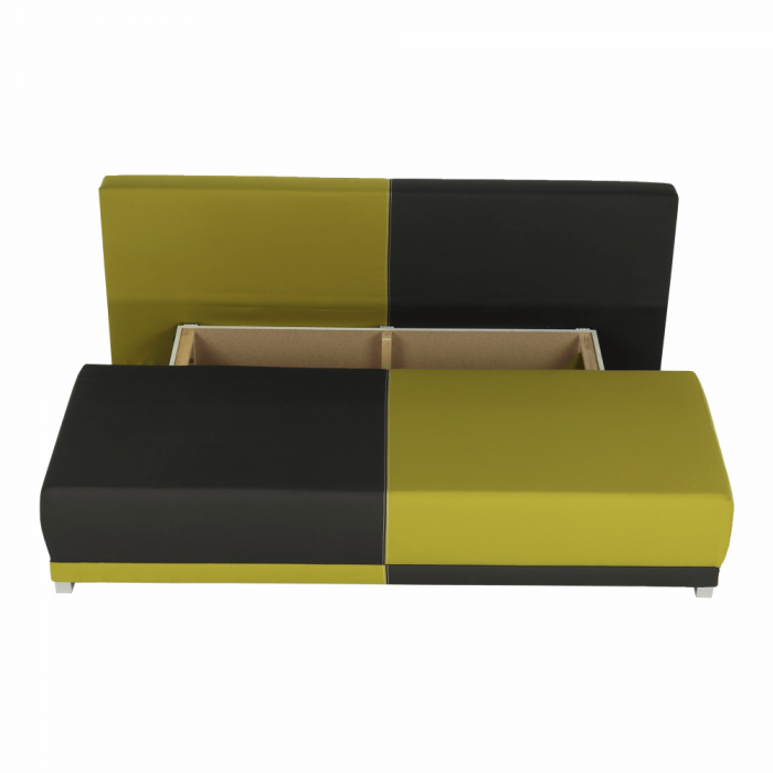 Canapea extensibilă,  gri/verde/perne cu model, SPIKER [5]