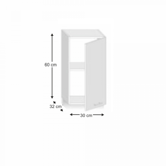 Dulap superior cu uşă verticală, alb super luciu HG, dreapta, LINE ALB [2]