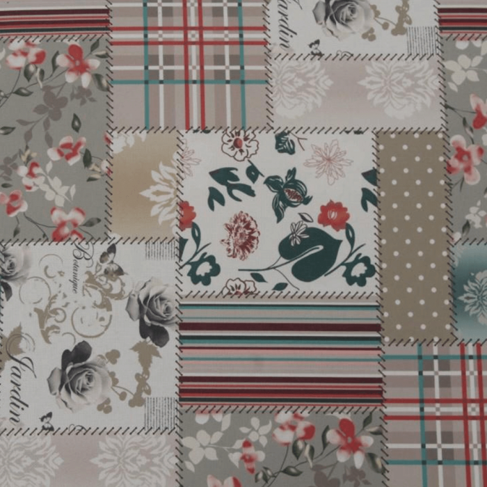 Fotoliu cu taburet, material textil în stilul patchwork Viorica 1, ASTRID [3]