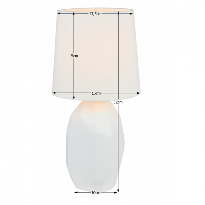 Lampă ceramică de masă, alb, QENNY TYP 1 AT15556 [2]