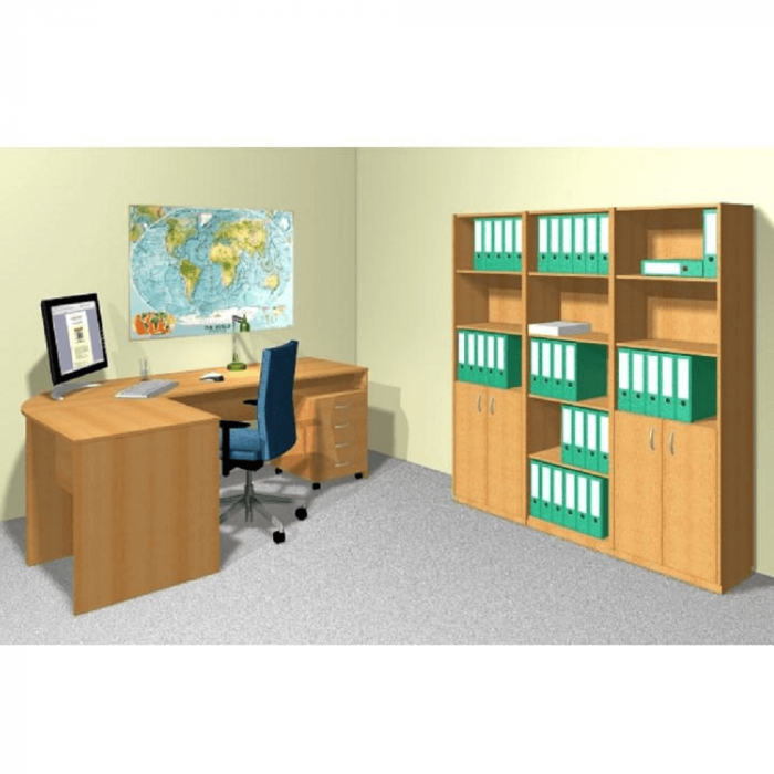 Masă de birou cu încuietoare, fag, TEMPO ASISTENT NEW 002 [3]