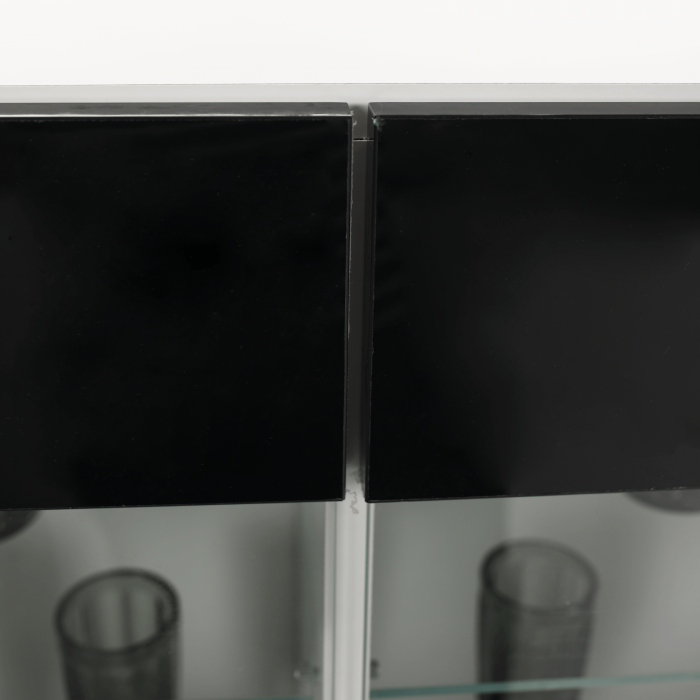 Mobilier living, negru lucios/ alb,iluminare led,  250x42x180 cm, HG, LEO [9]