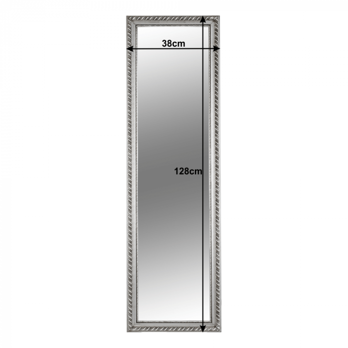 Oglindă, ramă din lemn în culoarea argintie, MALKIA TYP 5 [8]