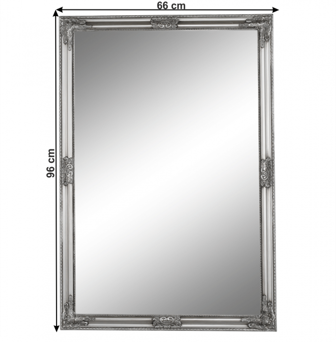 Oglindă, cadru argintiu din lemn, MALKIA TIP 11 [2]