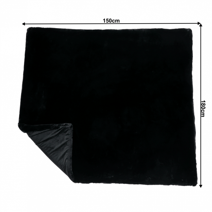 Pătură de blană, negru, 150x180, RABITA NEW TYP 1 [2]