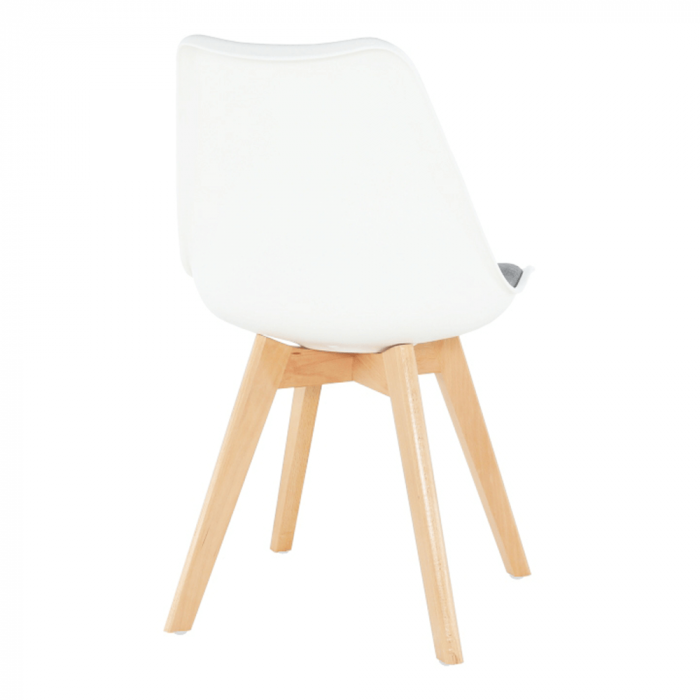 scaun modern cu sezut moale culoare alb gri [9]