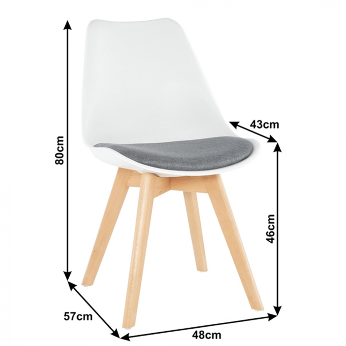 scaun modern cu sezut moale culoare alb gri [13]