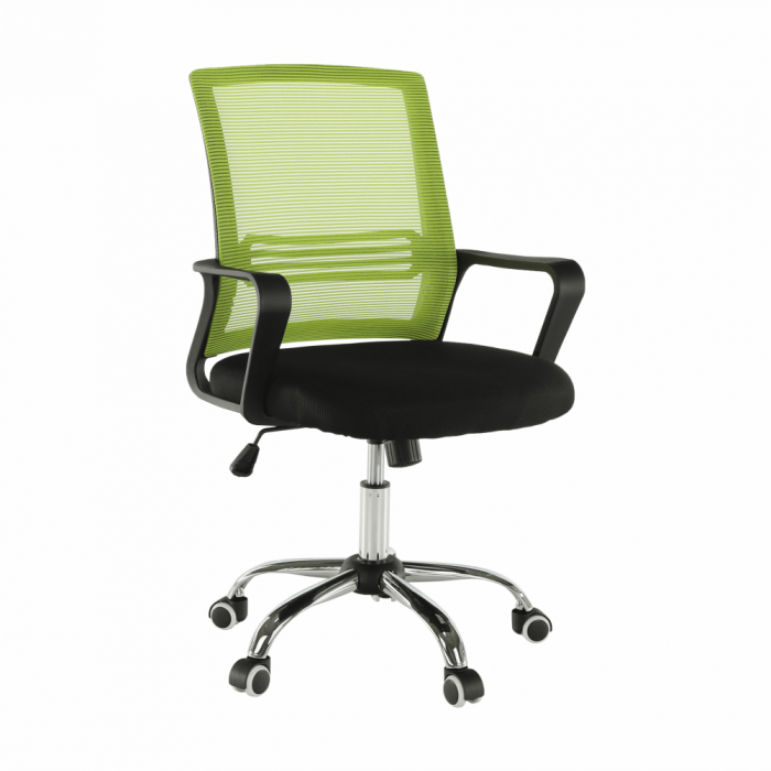 scaun de birou mesh verde ,reglabil, roti de cauciuc [3]
