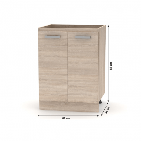 Cabinet inferior 60 2DV, stejar sonoma, NOVA PLUS NOPL-057-0S [1]