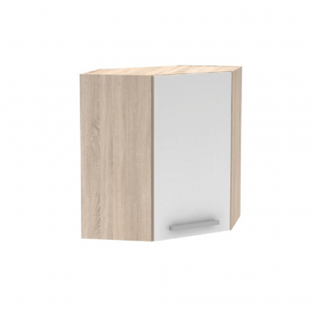 Cabinet superior de colţ, stejar sonoma/alb, NOVA PLUS NOPL-013-OH [0]