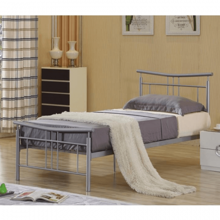 Cadru pat cu somieră, metal argintiu, 90x200, DORADO [2]