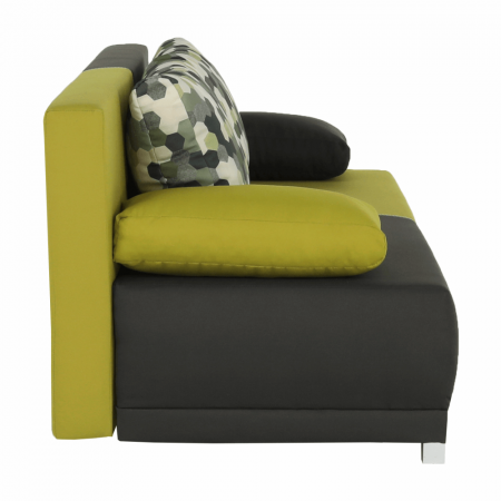 Canapea extensibilă,  gri/verde/perne cu model, SPIKER [21]