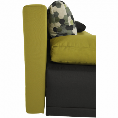 Canapea extensibilă,  gri/verde/perne cu model, SPIKER [16]
