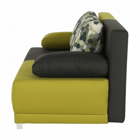 Canapea extensibilă,  gri/verde/perne cu model, SPIKER [19]