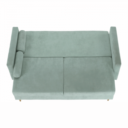 Canapea extensibilă, material textil verde mentă, AURELIA [1]