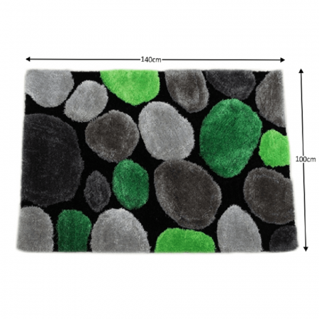 Covor 100x140 cm, verde/gri/negru, PEBBLE TYP 1 [6]